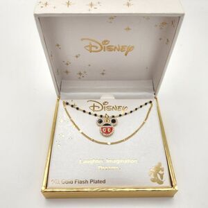 Disney LA Rocks Mickey Two Necklaces 14K Gold Flash Plated Enamel Rhinestones